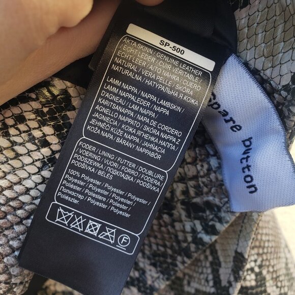 Stand Studio Polly Snakeskin-Effect Genuine Leather Biker Jacket - Picture 9 of 9